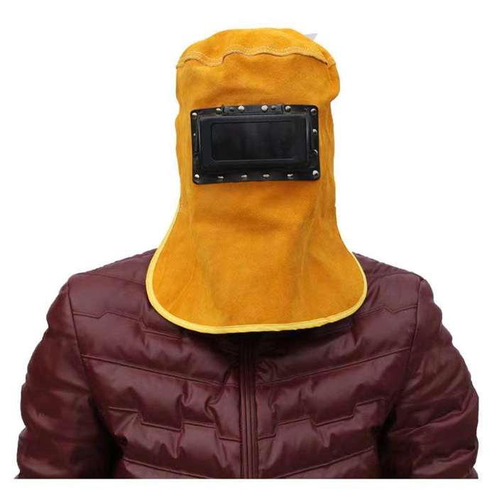 High Quality Cowhide Leather Safety Helmet Type Welding Mask on Sale