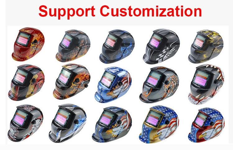 Rhk OEM Cheap Custom Stickers Pattern Full Face Auto Darkening Solar Energy Automatic MIG TIG Welding Helmet with Decals