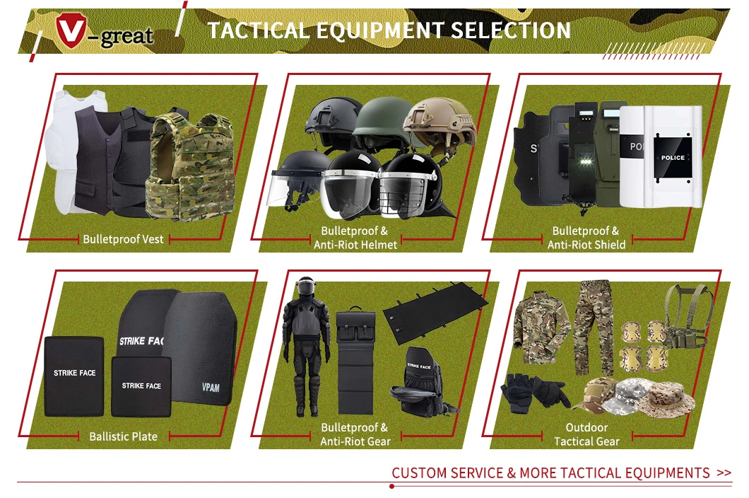 Police/Military Equipment Bulletproof Face Shield Glass Ballistic Visor for Helmet