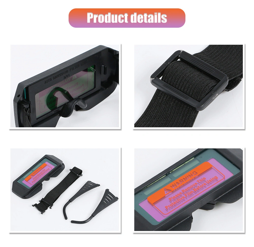 Solar Power and Lithium Battery Auto Darkening Welding Safety Glasses for Welding Working Protection