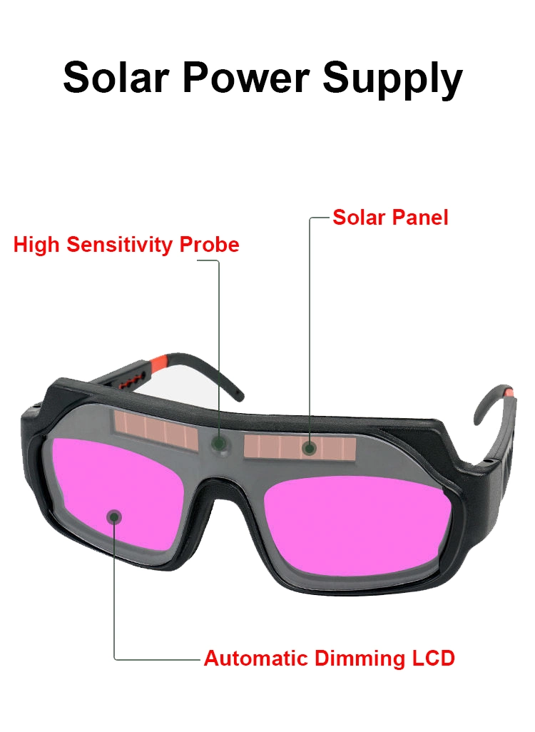 Rhk Auto Dimming Dual LCD PC Lens Safety Eye Protection Solar Auto Darkening Welding Goggles Glasses for Welder