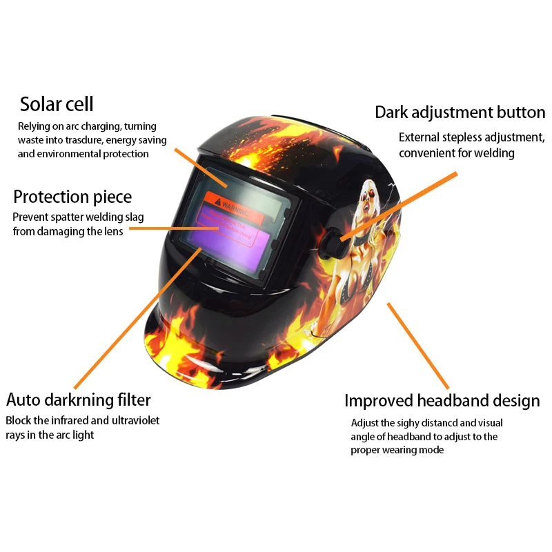 Solar Auto Darkening Welding Helmet Arc TIG MIG Mask Grinding Welder Masks