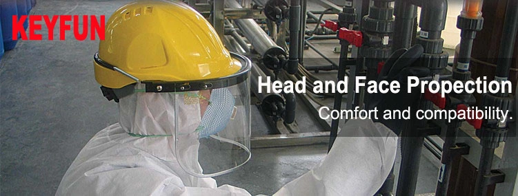 Safety Helmet Face Shield Protective Welding Face Shield Multi Function Clear Plastic Anti Splash Heat Resistant Face Protective Industrial Hard Hat Face Visor