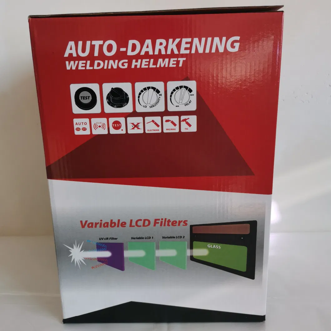 CE Certificated True Color Auto Darkening Solar Powered Welding Helmet with Grind Weld Function