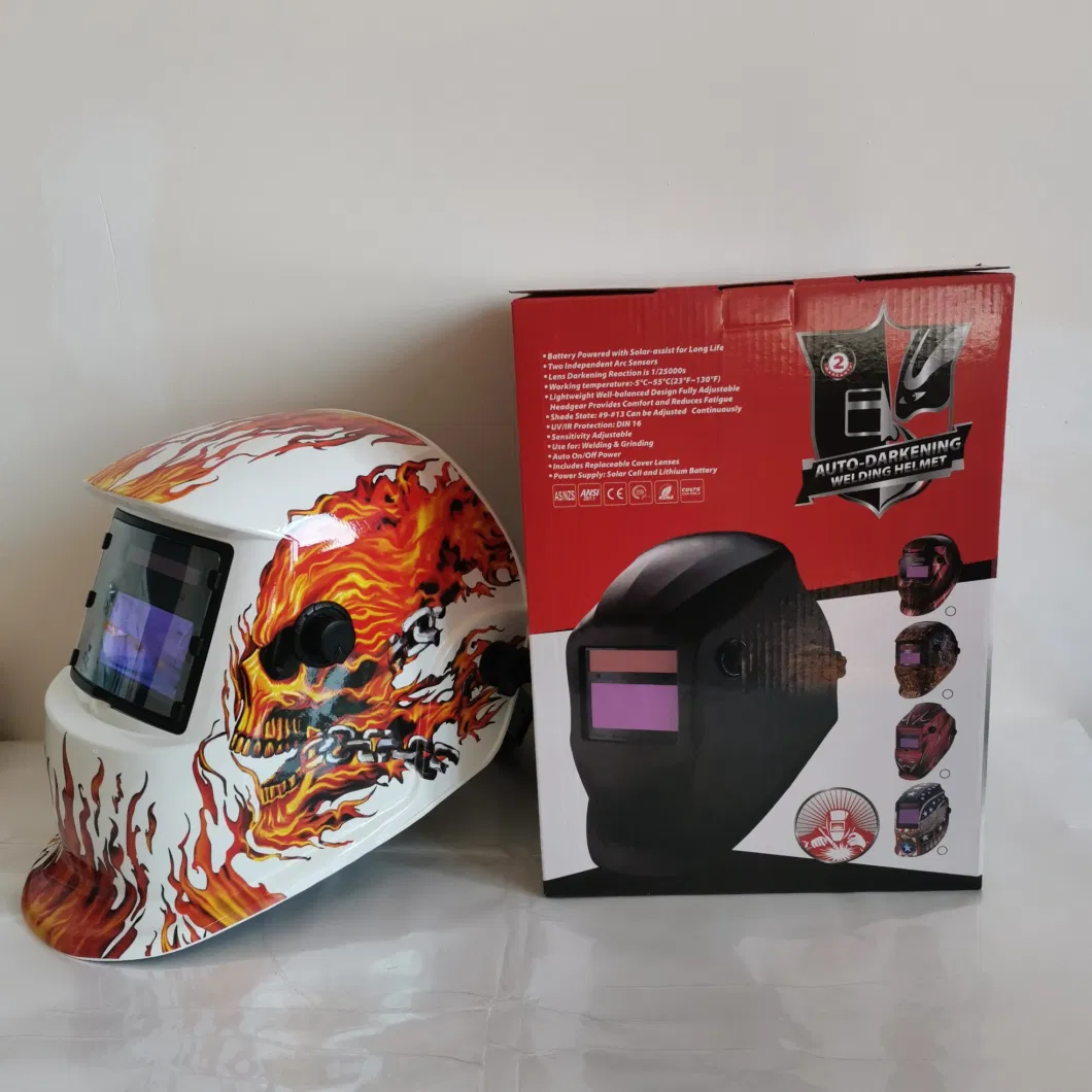 CE Certificated True Color Auto Darkening Solar Powered Welding Helmet with Grind Weld Function