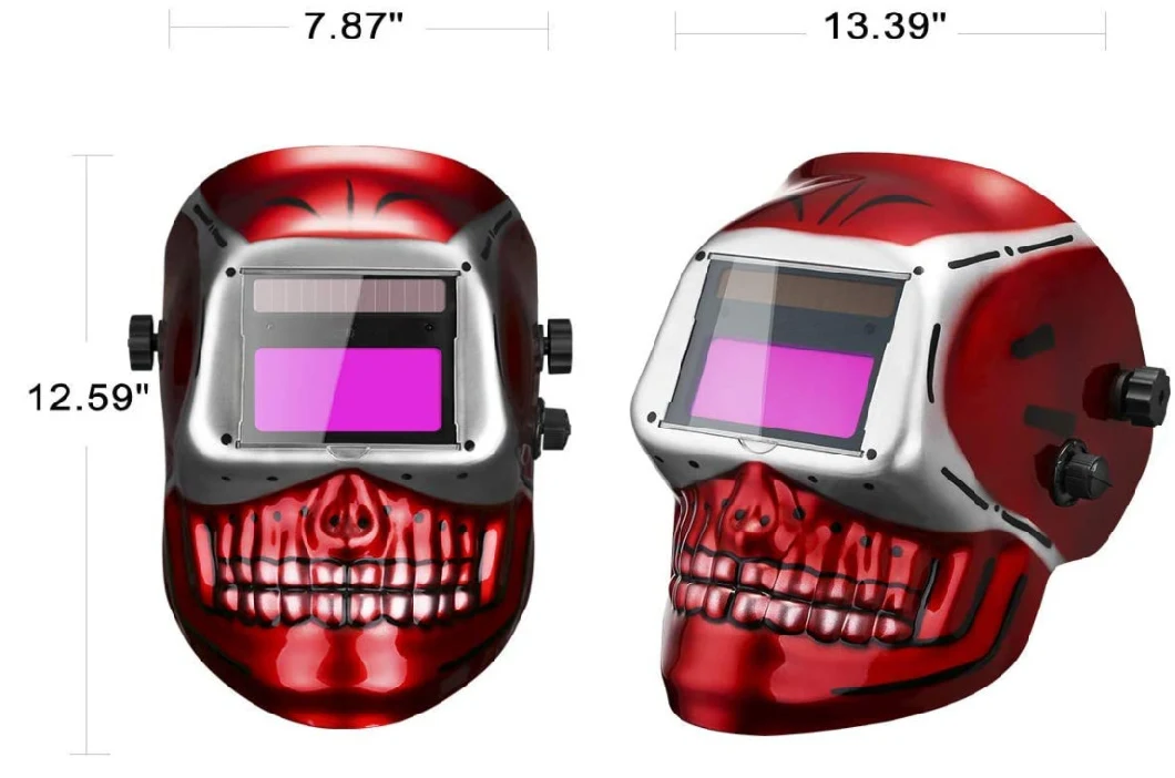 Welding Helmet - Solar Power Auto Darkening Welding Helmet - Adjustable Shade Range 4/9-13 for MIG TIG Arc - Welder Mask (Skull Design)