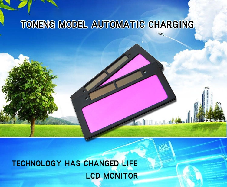 Trq Solar Cell Lithium Battery Eye Protection True Aqua Blue Color Auto Darkening Welding Filter Lens