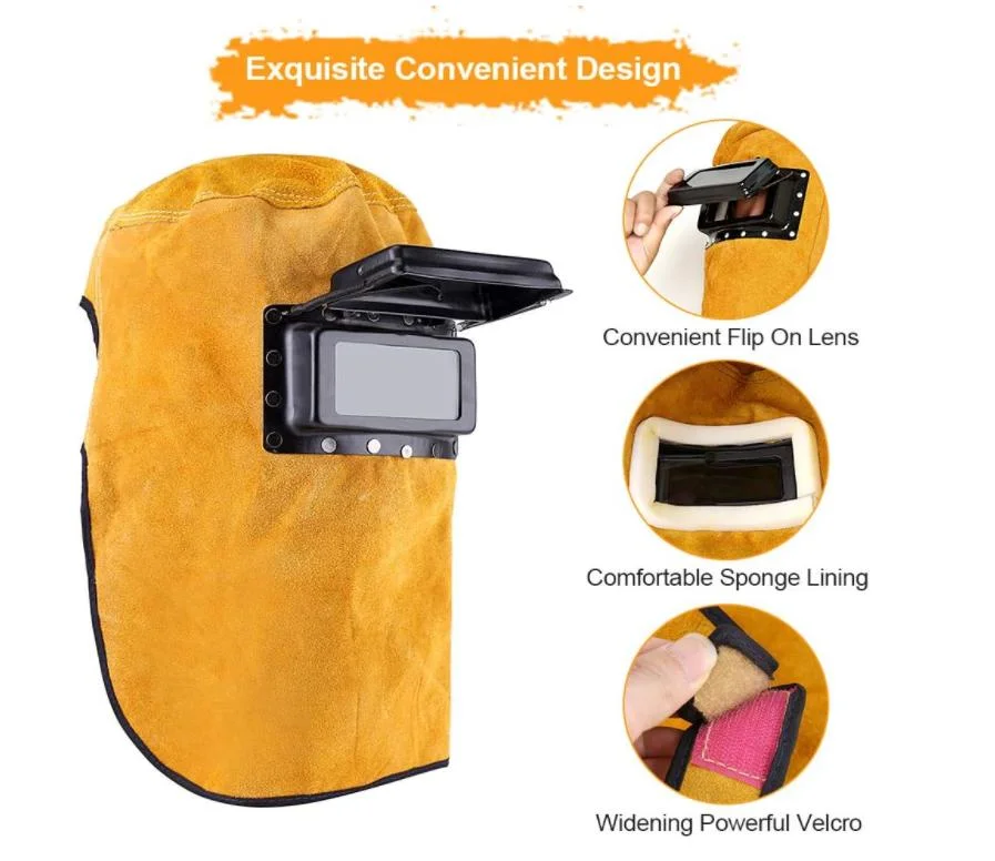 Leather Welder Face Cover Welding Helmet Working Protector Insulation Face Mask Welding Hood