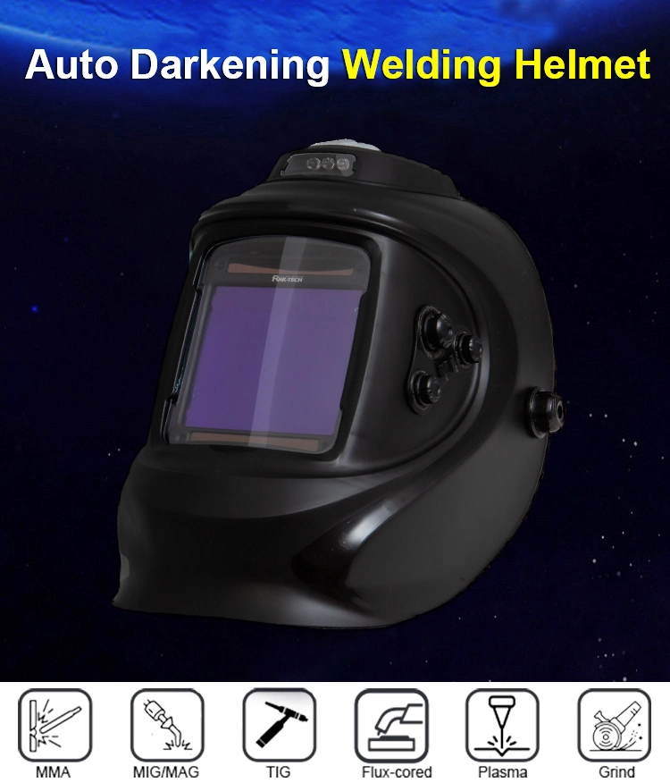 Rhk Tech Grind Weld Mask DIN5-9/9-13 Solar Auto Darkening Automatic Electronic Fan Cooling LED Lighting Welding Helmet