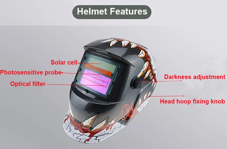 Rhk OEM Cheap Custom Stickers Pattern Full Face Auto Darkening Solar Energy Automatic MIG TIG Welding Helmet with Decals