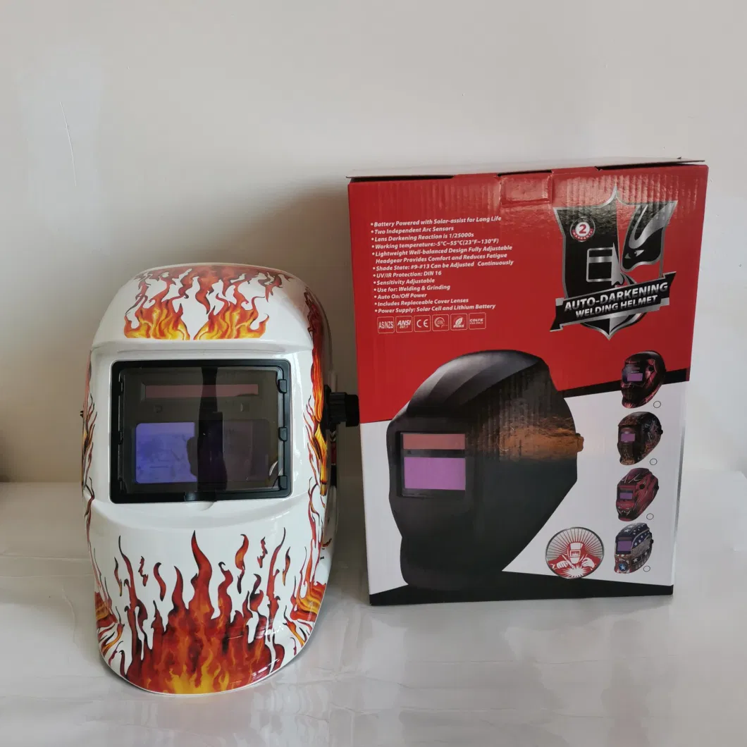 CE Certificated True Color Auto Darkening Solar Powered Welding Helmet with Grind Weld Function