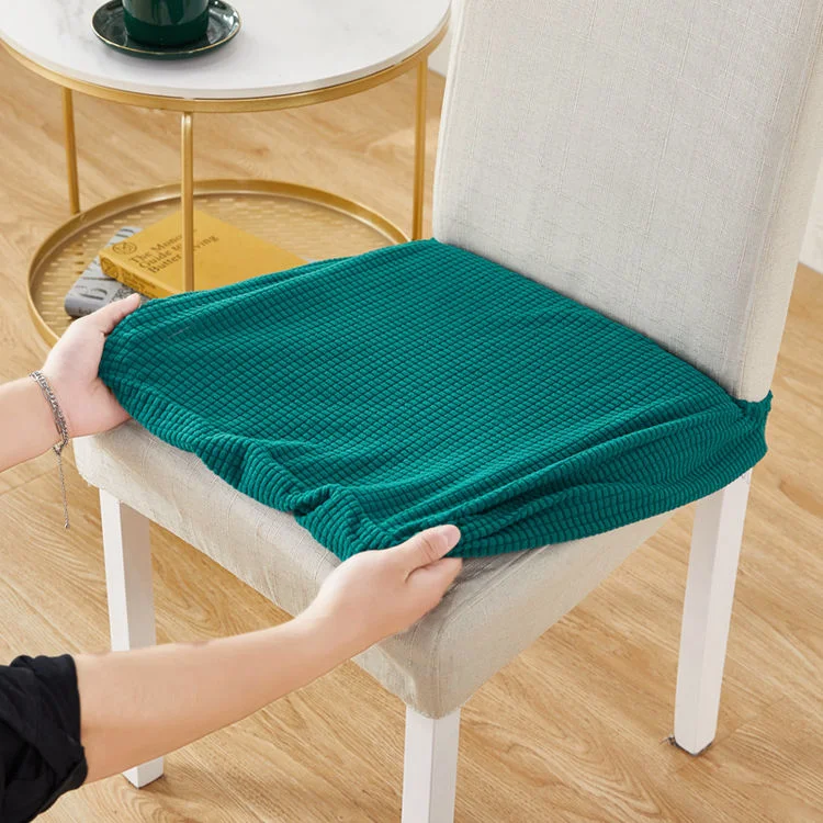 Solid Heavy Duty Spandex Fabric Chair Seat Cover for Dining Rooms Chair