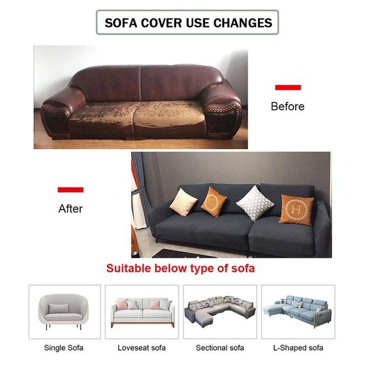Solid Printed Slipcover L Shape Modern High Quality Cheap Polyester Double-Seat Sofa