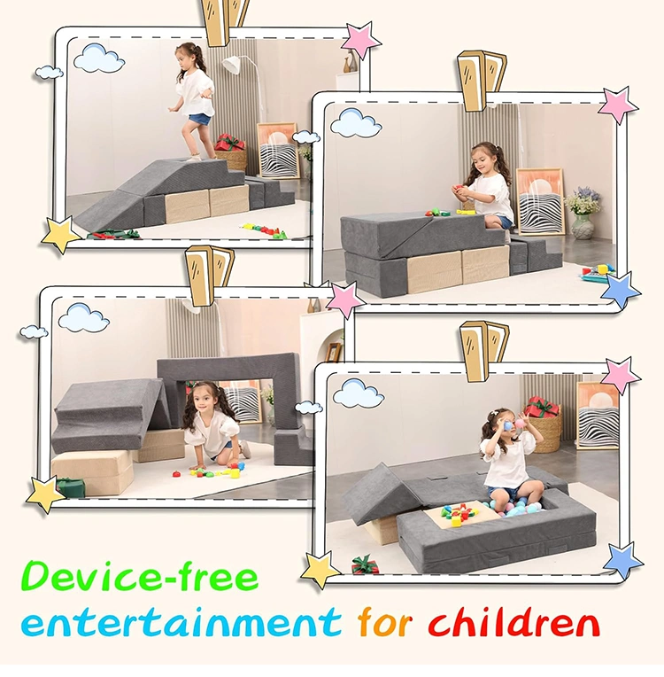 Kids Folding Sofa Toddlers Convertible Climbing Play Couch Sofa and Imaginative Furniture Foldable Floor Cushion Play Set