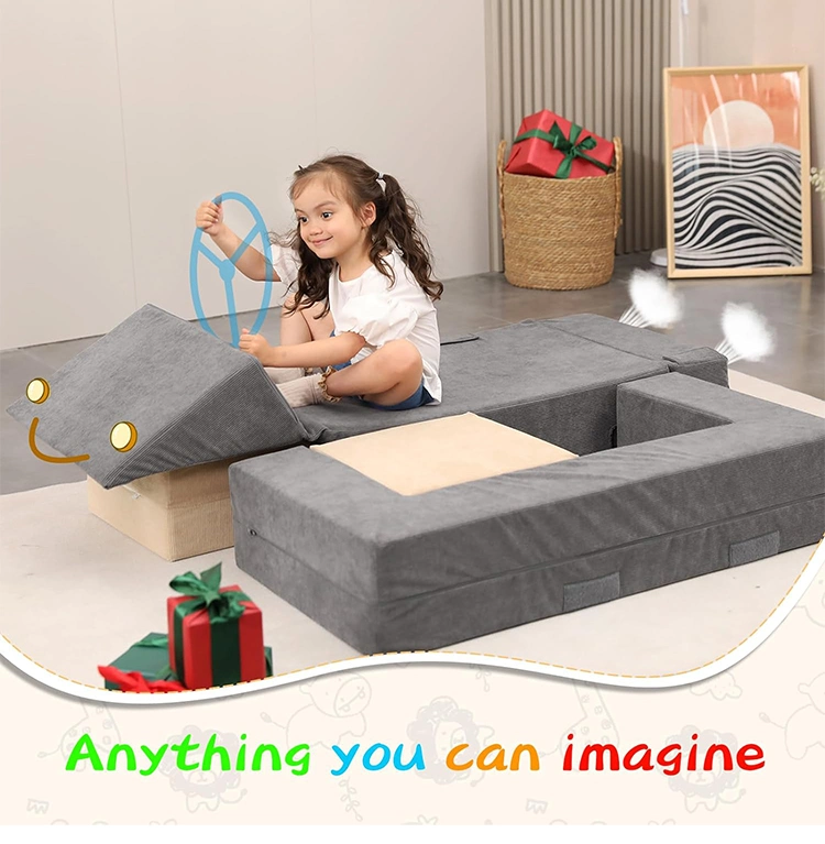 Kids Folding Sofa Toddlers Convertible Climbing Play Couch Sofa and Imaginative Furniture Foldable Floor Cushion Play Set