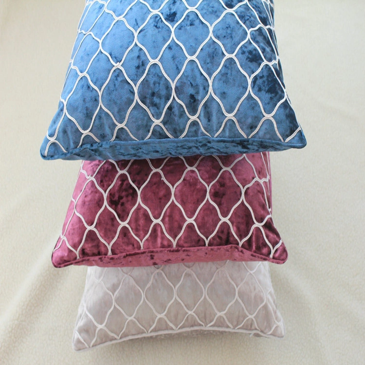 Latest Design Luxury Velvet Embroidery Cushion Cover
