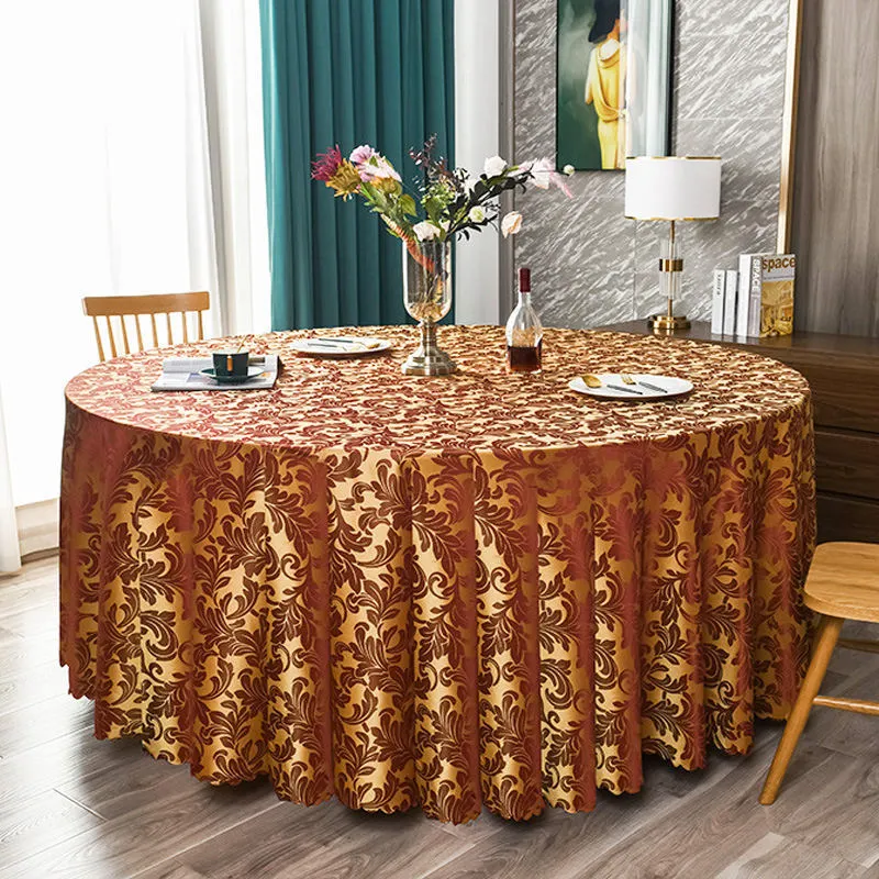 High Quality Hotels Round Table Cloth Sequin Decoration Party Hotel Banquet Restaurant Table Cloth Green 100% Polyester Table Cover