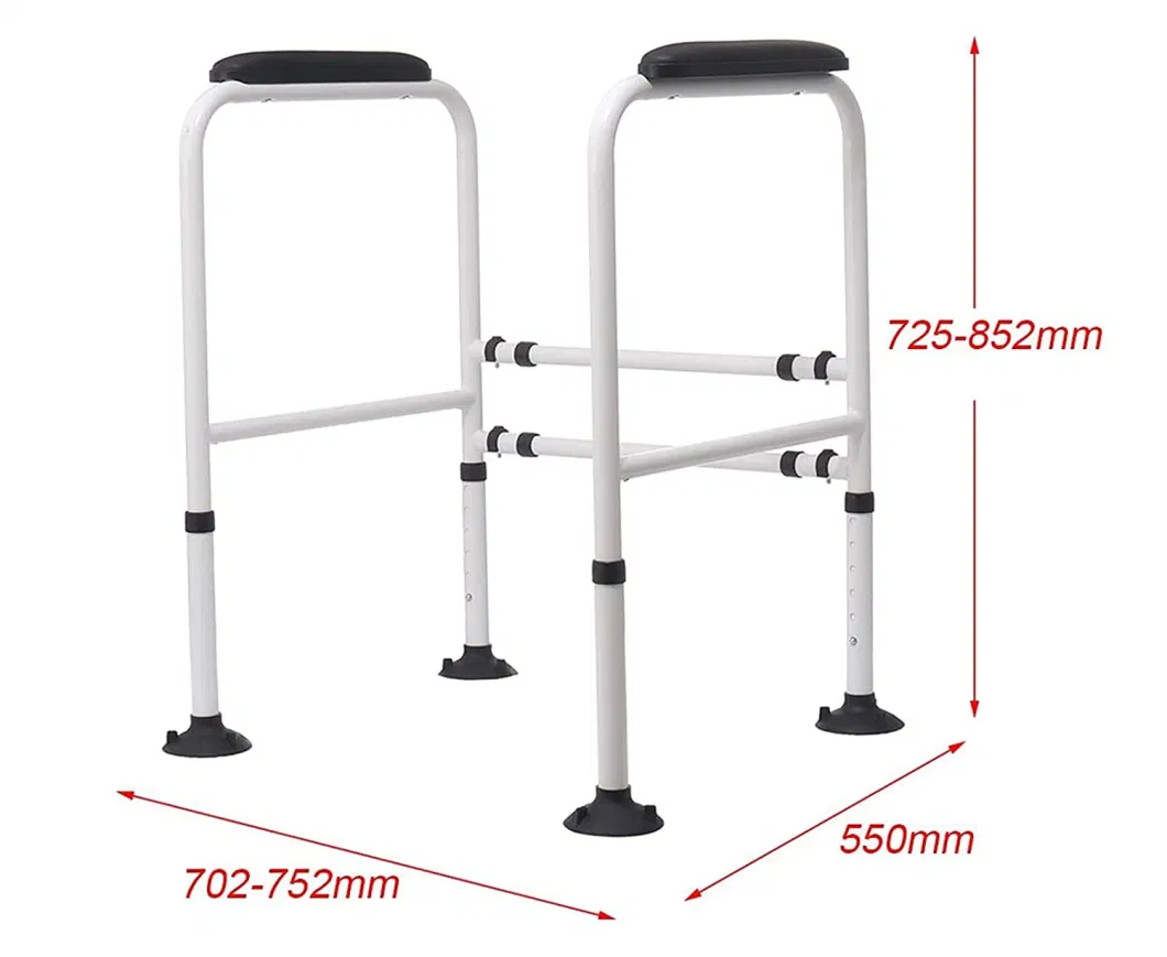 Safety Rail Commode Chair Steel Bathroom Shower Toilet Adjustable Toilet Safety