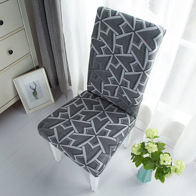 Modern Geometric Spandex Elastic Chair Cover Waterproof Plain Stretchable Chair Cover Hotel Dining Room Chair Cover