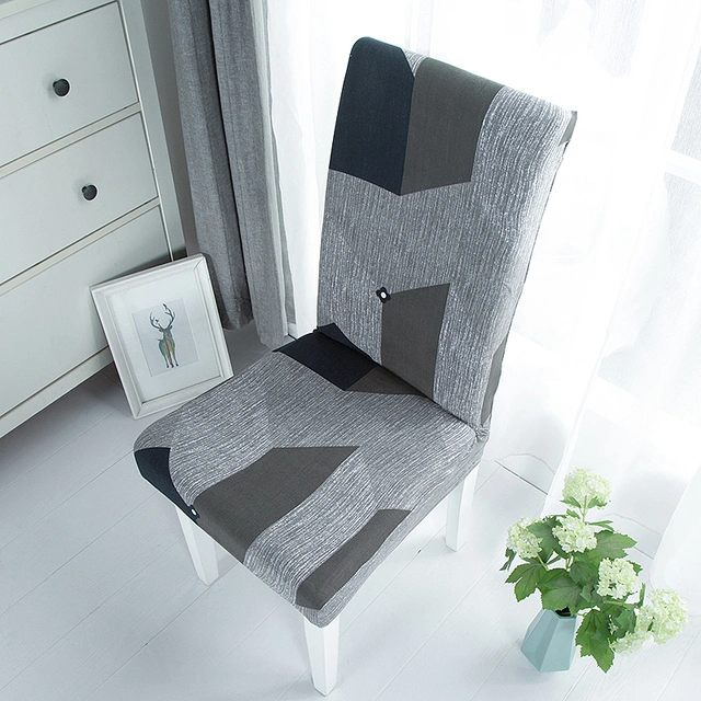 Modern Geometric Spandex Elastic Chair Cover Waterproof Plain Stretchable Chair Cover Hotel Dining Room Chair Cover