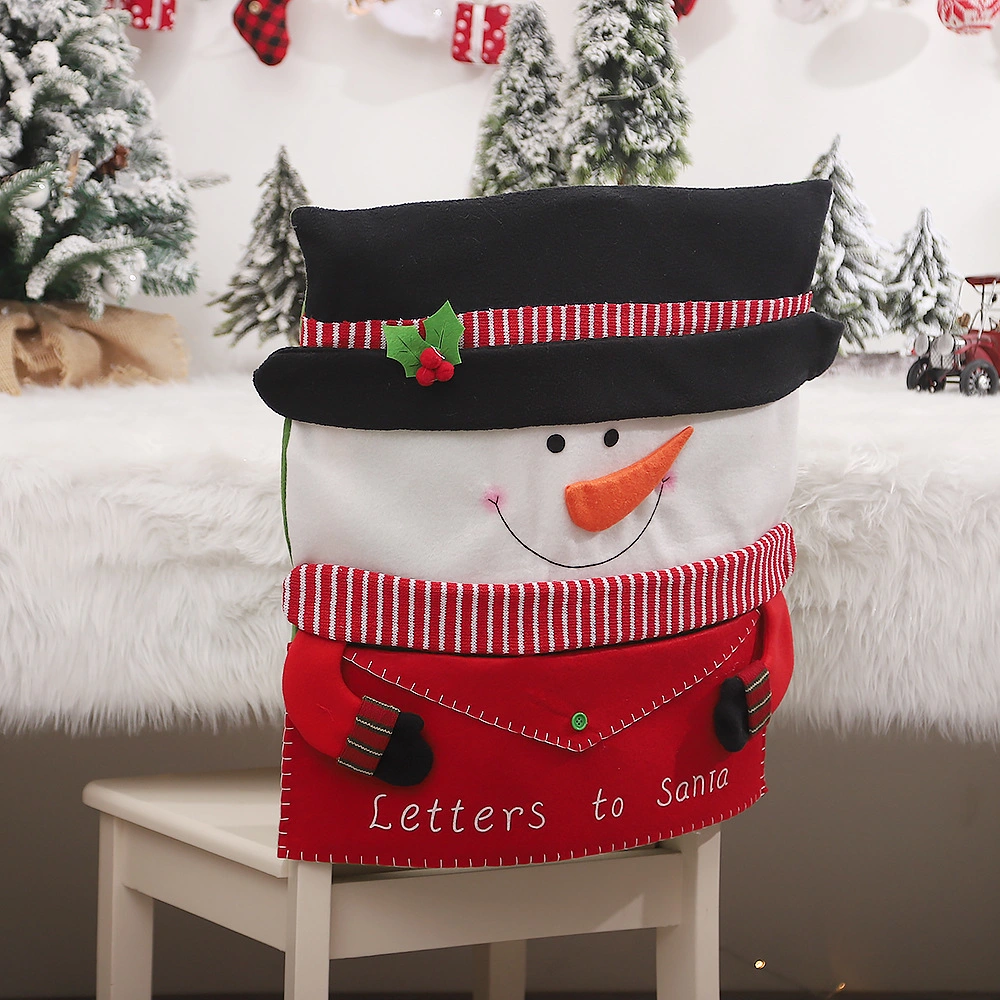 Christmas Supplies Creative Cute Old Man Snowman Envelope Chair Cover Festive Home Restaurant Place Decoration Supplies