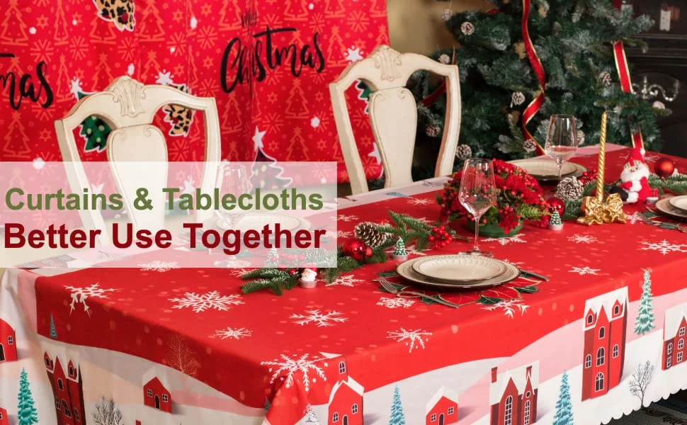 Christmas Holiday Decoration Rectangle Printed Tablecloth