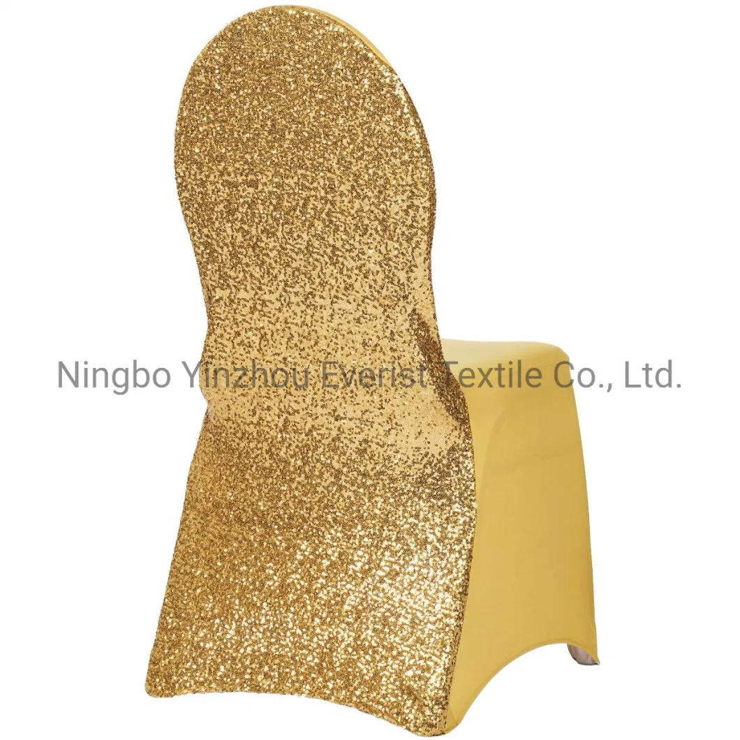 Glitz Sequin Stretch Spandex Chair Cover for Banquet and Wedding-Gold