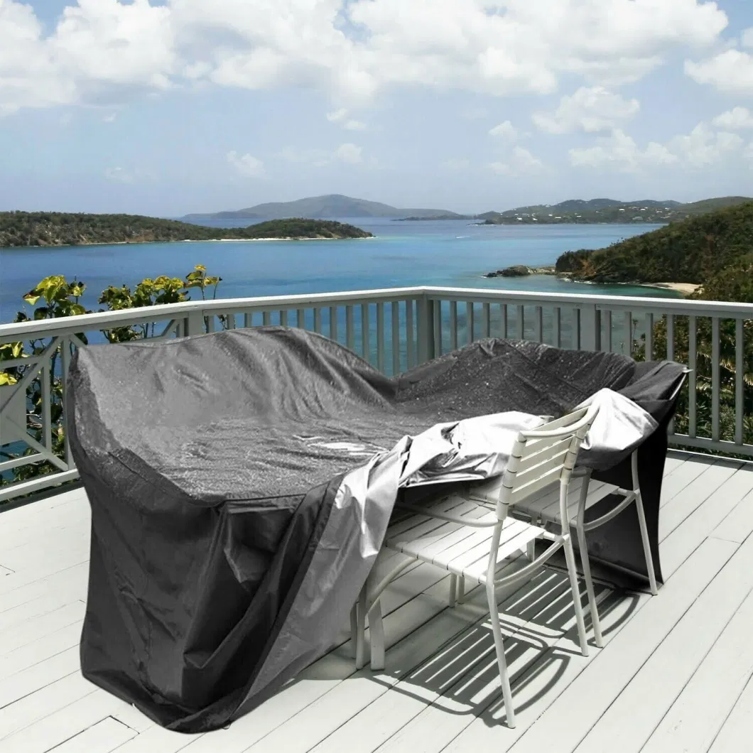 Custom 600d Polyester Waterproof All-Seasons Outdoor Garden Furniture Covers Patio Table and Chair Set Cover