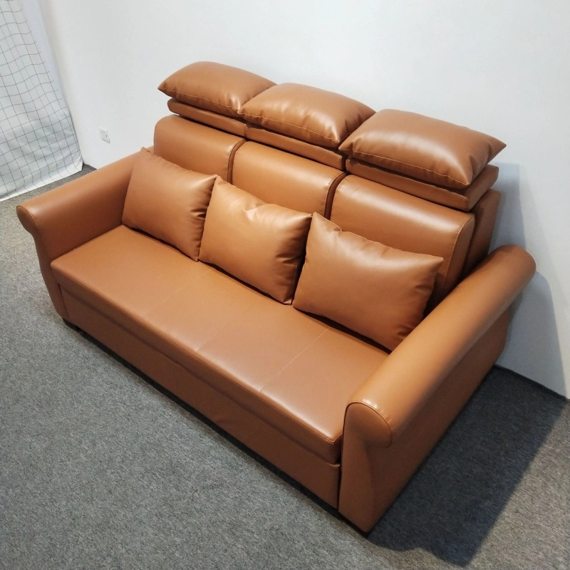 Wholesale Modern Design Functional Home Furniture Leather Pull out Recliner Folding 3 Seater Sofa Bed