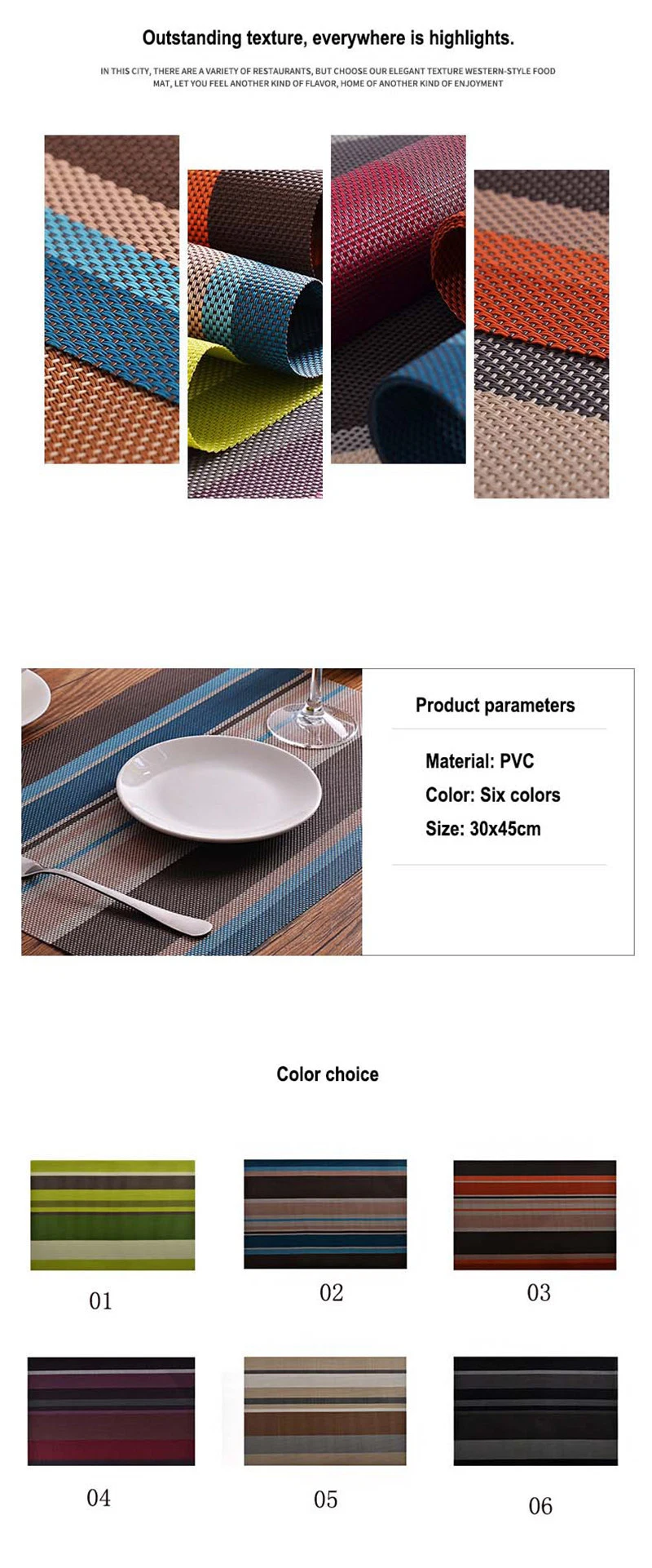 Yrf Wholesale High Quality Custom Placemat Printing Indoor Kitchen Table Cloth Mat