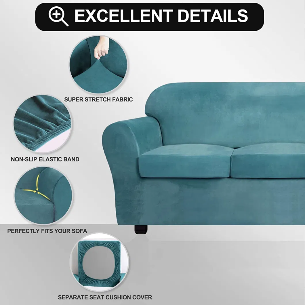 Slipcovers for Sofas with 3 Cushions, Stretch 4 Piece
