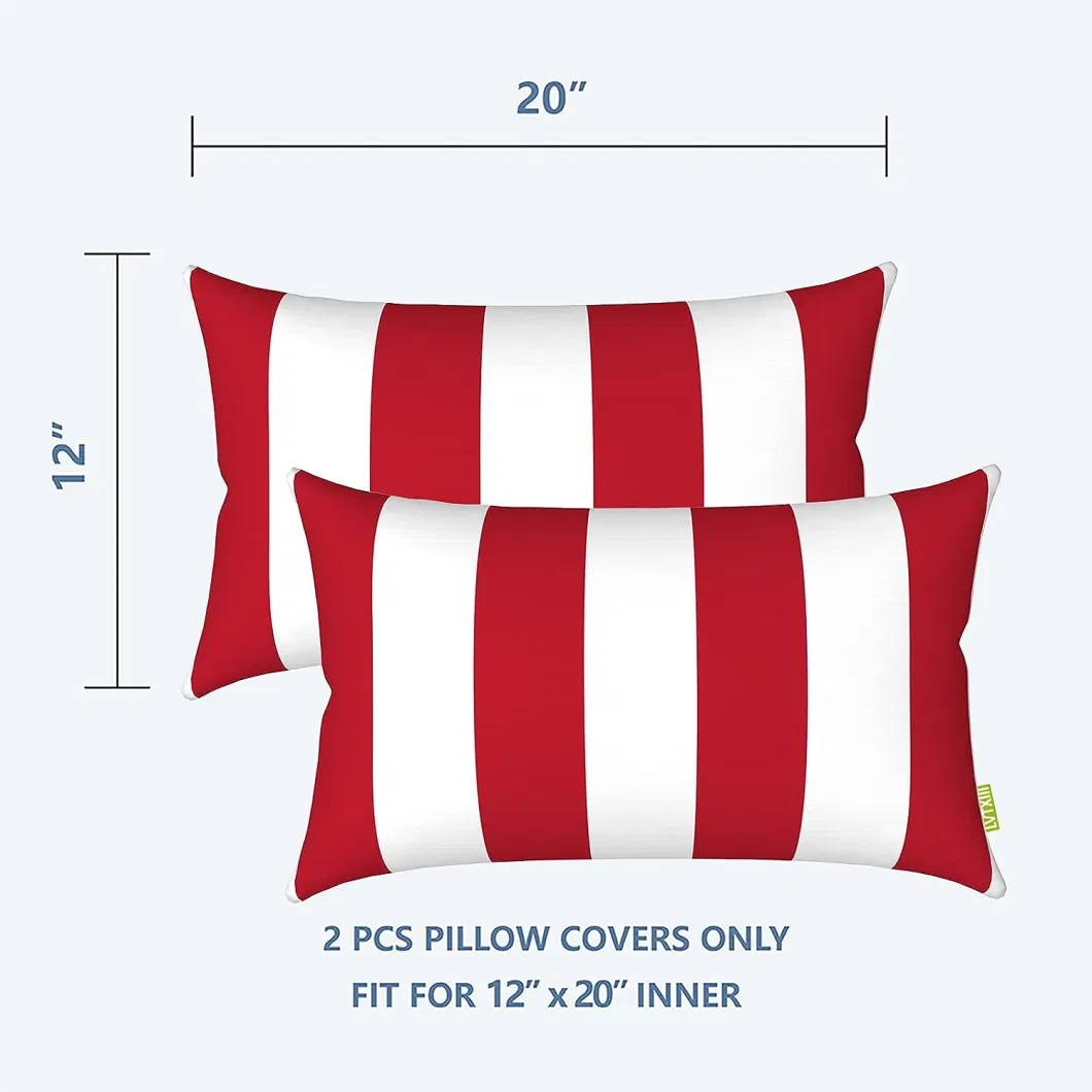Wholesale Modern Geometric Red Cushion Pillow Cover, Decorative Outdoor Short Pillow Case for Couch Bed Car Patio Living Room