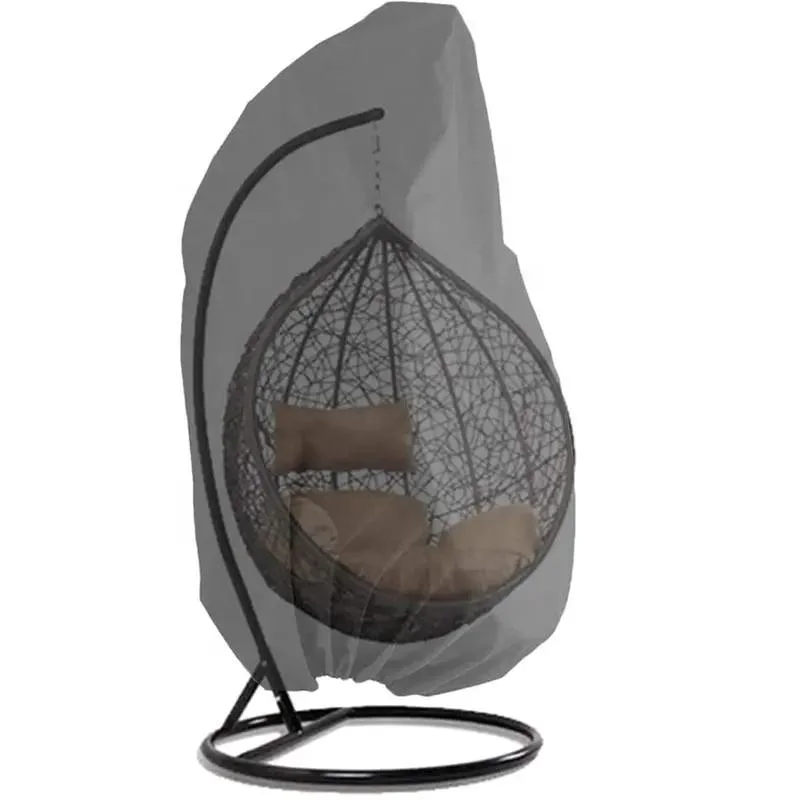 Waterproof Outdoor Egg Hanging Chair Cover with Zipper Opening 210d Oxford Wicker Egg Swing Chair Cover Patio Hanging Chair Cover