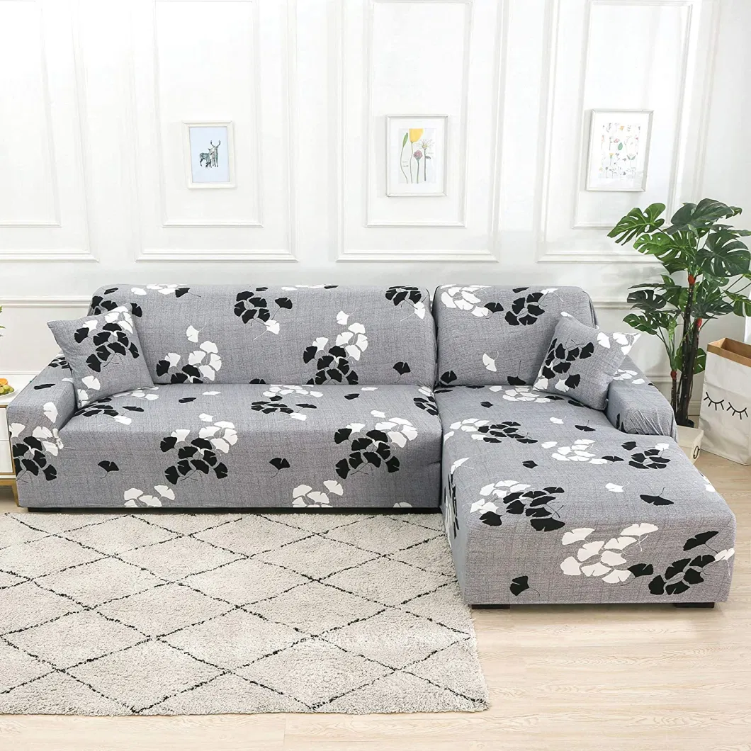 Sofa Covers, Modern Elastic Sofa Cover, Stretchy 1/2/3/4-Seater Couch Cover, Non-Slip, Flower Print, Furniture Protector, Slipcover