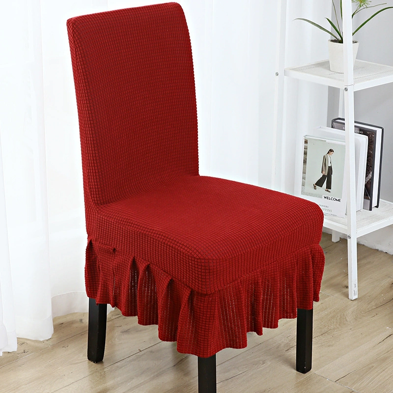 Wholesale High Quality Solid Plain Skirt Chair Cover Living Room Banquet Wedding Stretchable Chair Cover