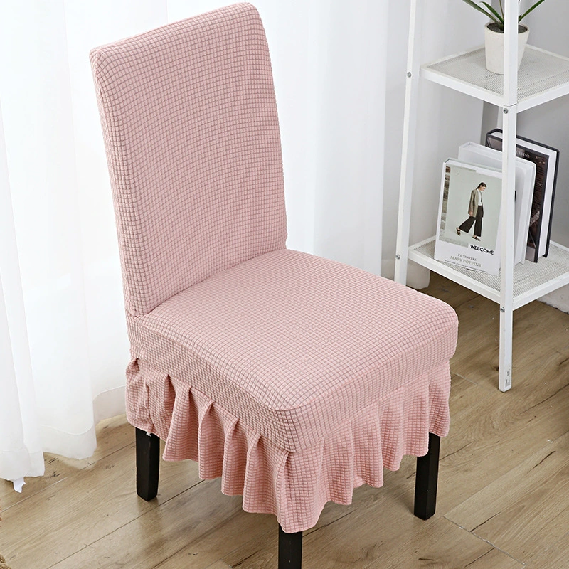 Wholesale High Quality Solid Plain Skirt Chair Cover Living Room Banquet Wedding Stretchable Chair Cover