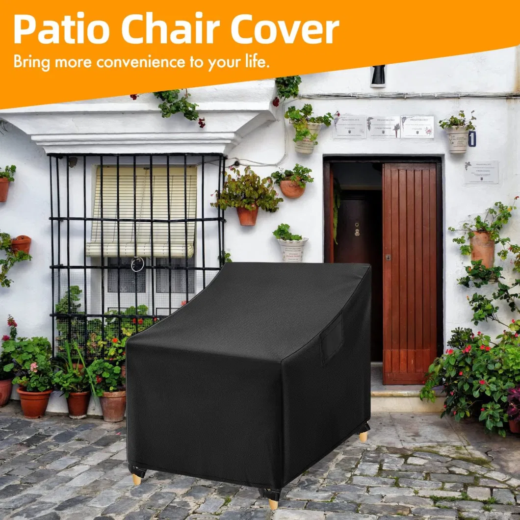 Black Lawn Chair Covers Patio Furniture Covers Heavy Duty Wicker Garden Sofa 2 Pack Chair Cover