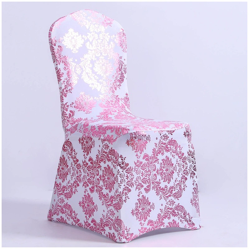 Metallic Gold Printed Full Cover Wedding Decorative Spandex Chair Cover