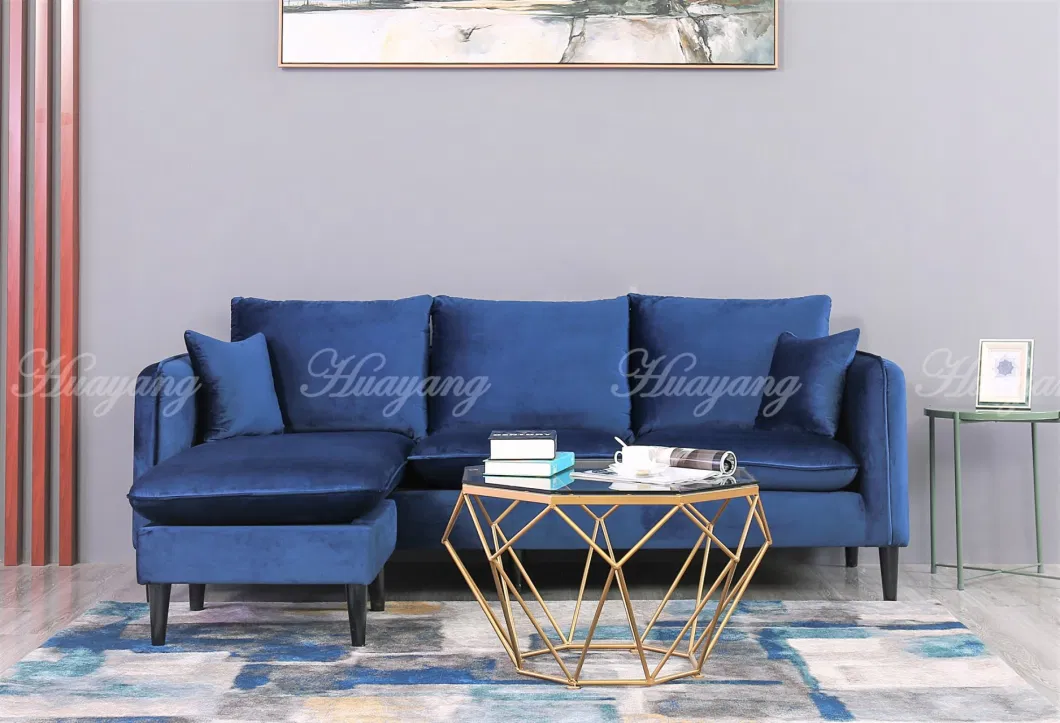 Hot 1+3 3 Huayang Customized Home Furniture Upholstered Leather Sofa