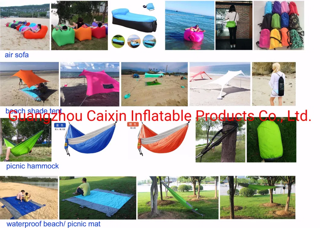 Waterproof Nylon Inflatable Air Beach Lounge Air Couch with Bottle Opener