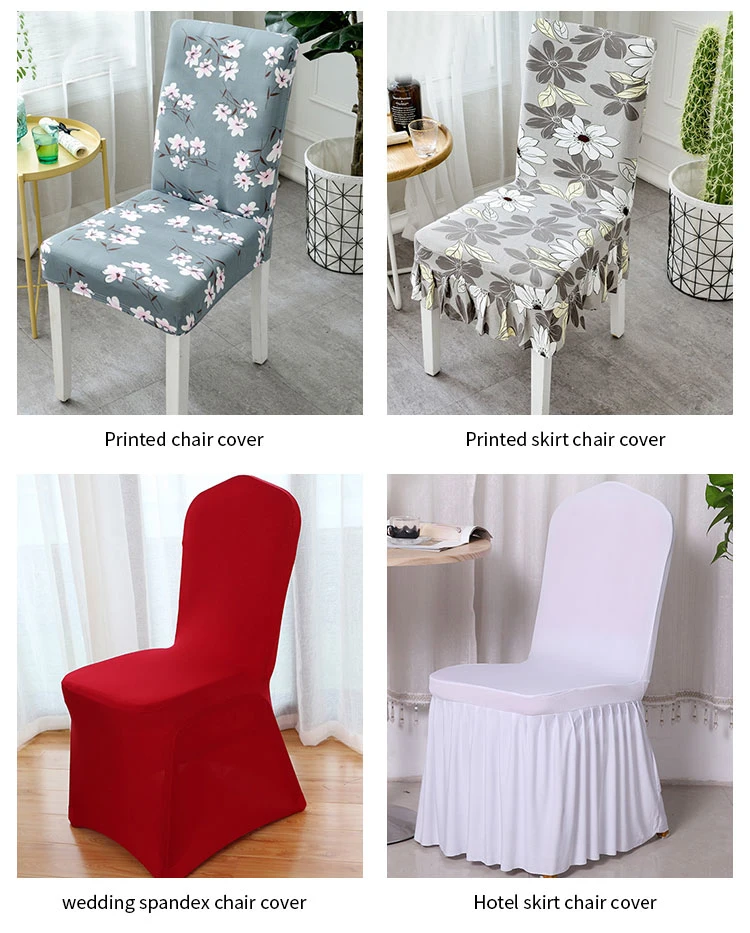 Wholesale High Quality Solid Plain Skirt Chair Cover Living Room Banquet Wedding Stretchable Chair Cover