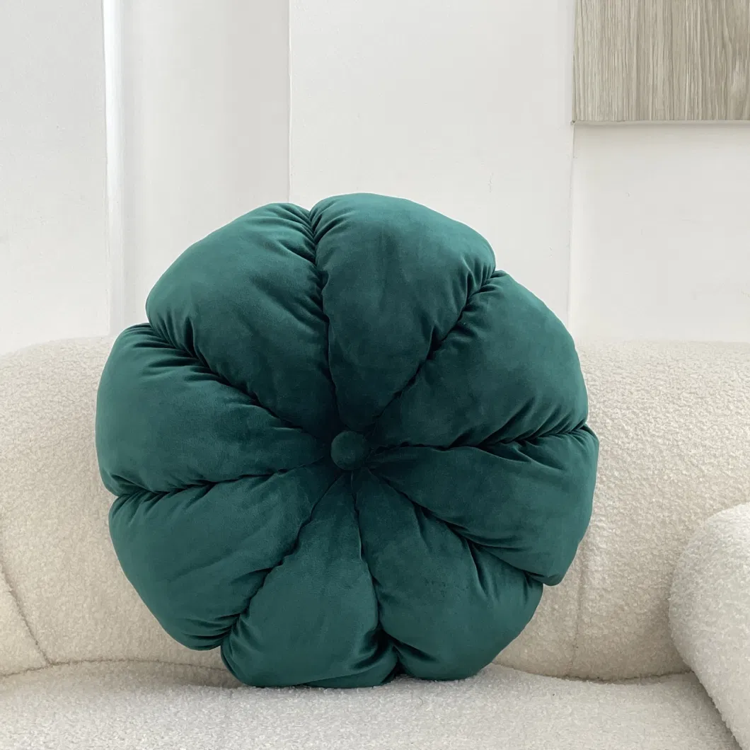 Velvet Pumpkin Cushion Futon Handmade Pleated Sofa Cushion Office Chair Cushion Bay Window Pillow