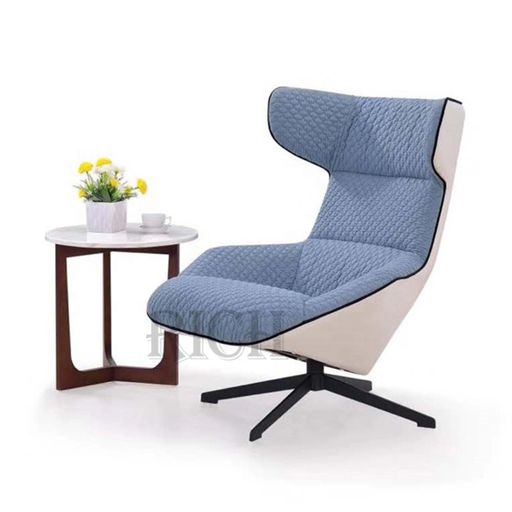 High Wingback Lounge Sofa Chair with Stool Swivel Leisure Chair