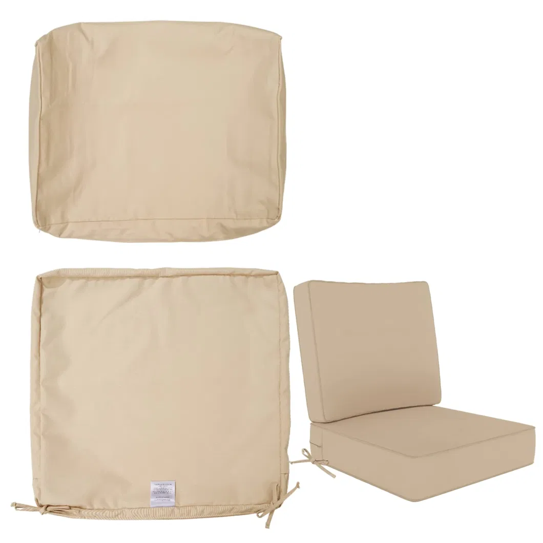 Beige Color Patio Leisure Chair Rattan Sofa Seat Cushion Pillow Cover