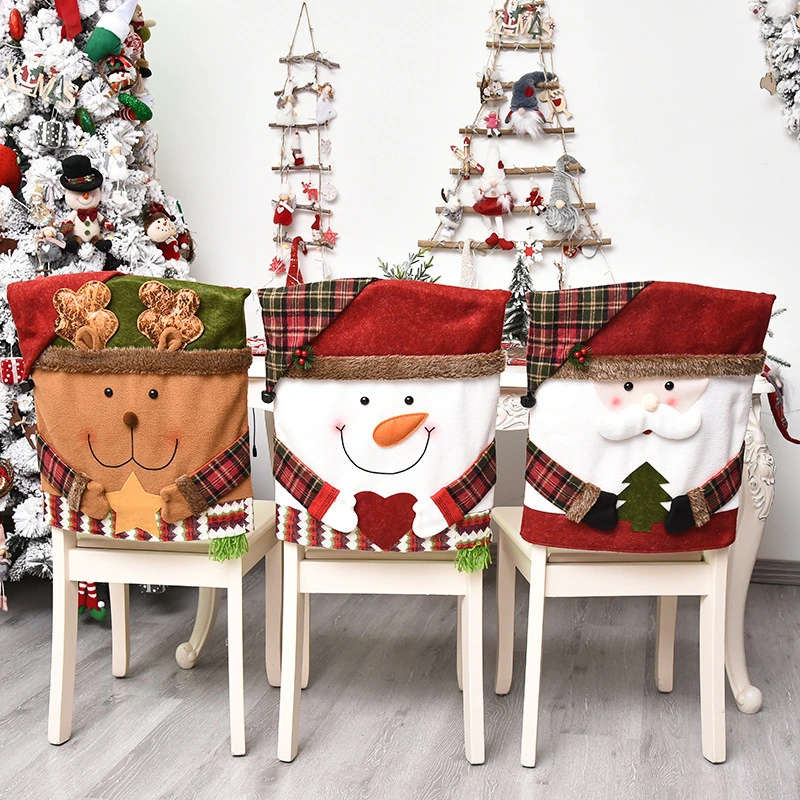 Christmas Lovely Decorative Chair Cover Creative Santa Claus Ornaments Christmas Chair Cover