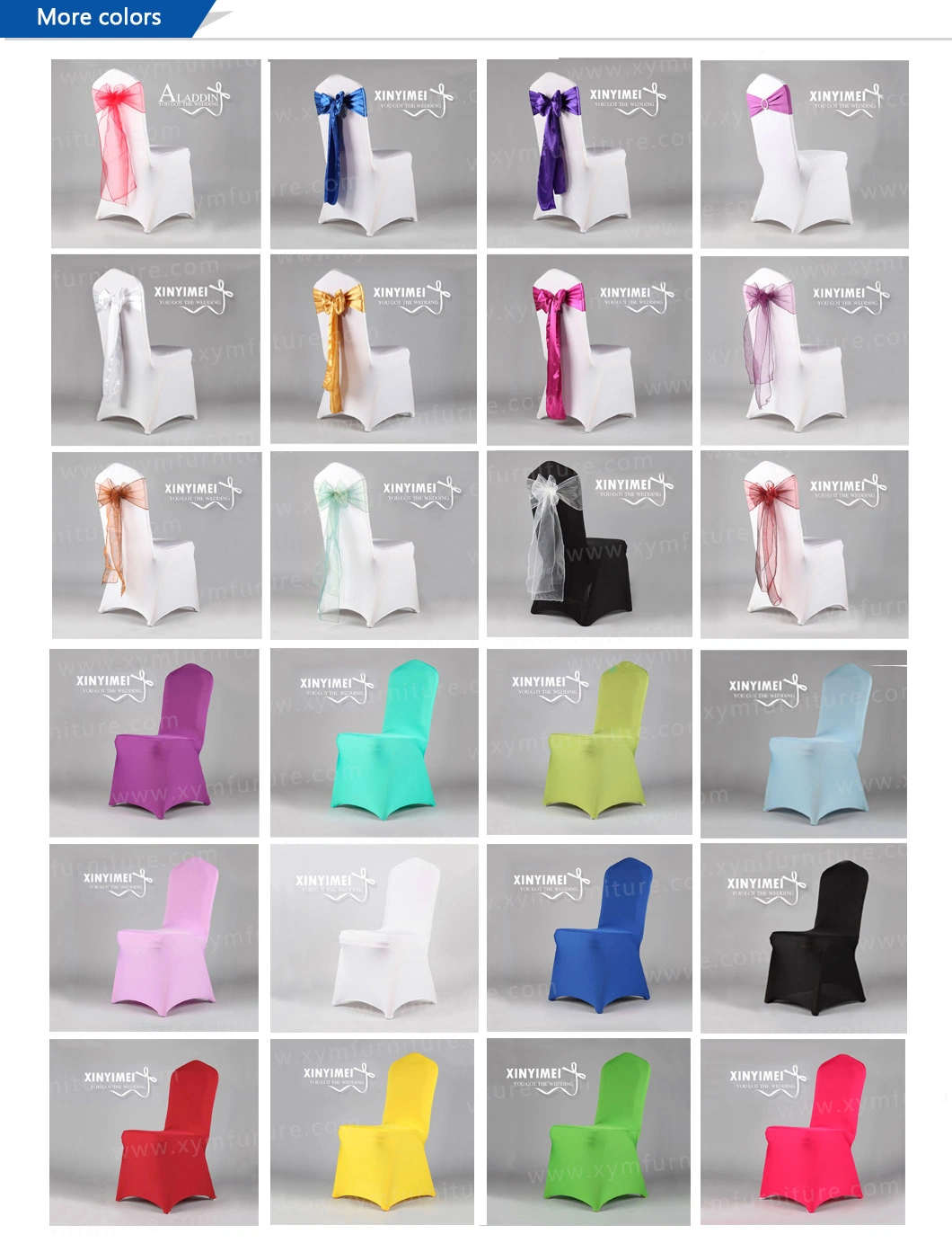 Satin Wedding Chair Cover and Chair Sashes for Sale (XYM-S11)