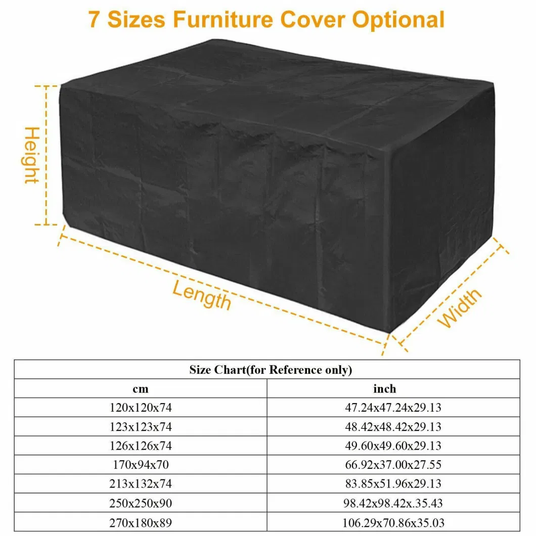 Custom 600d Polyester Waterproof All-Seasons Outdoor Garden Furniture Covers Patio Table and Chair Set Cover