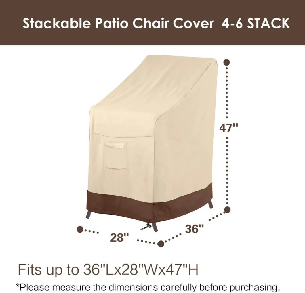Stackable Terrace Chair Cover, 100% Waterproof Outdoor Chair Cover, Heavy-Duty Lawn Terrace Furniture Cover