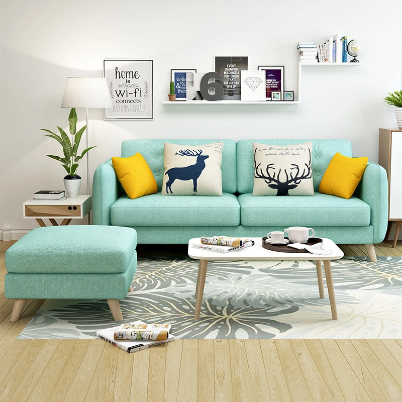 Modern Salon Living Room Lamb Furniture Settee Cloud Couch Velvet Sofa Set Wholesale Nordic Creative Design