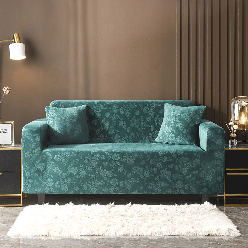 New Design Luxury Elastic Velvet Stamp Elegant Couch 3 Seat Sofa Cover